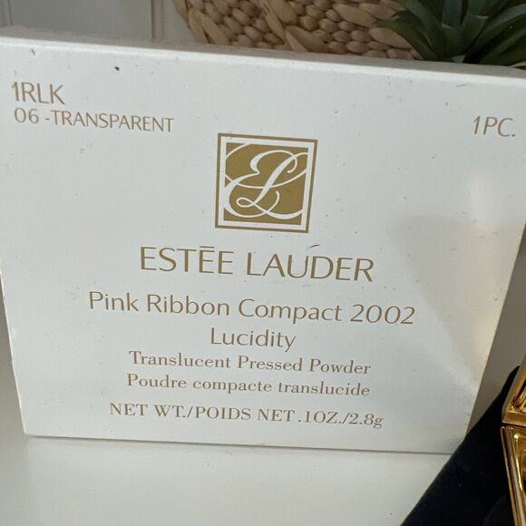 Estee Lauder Powder Compact Breast Cancer Awarness "Pink Ribbon 2002 06 NEW - Picture 6 of 6